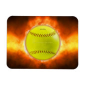 SlipperyJoe's künstlerischer Softball auf Feuer-Sc Magnet (Horizontal)