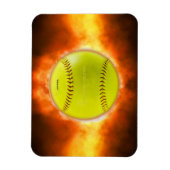 SlipperyJoe's künstlerischer Softball auf Feuer-Sc Magnet (Vertikal)