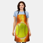 SlipperyJoe's künstlerischer Softball auf Feuer-Sc Schürze (Getragen)