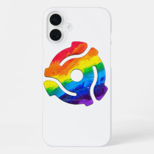 SlipperyJoe's Kunststoff-45-RPM-Schallplattenadapt iPhone 16 Plus Hülle