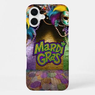 SlipperyJoe's lebendige Mardi-Gras-Grafik klassisc iPhone 16 Plus Hülle