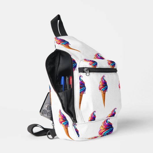 SlipperyJoe's lebendige Speisekarte mit Eis Crossbody Bag (Offen)