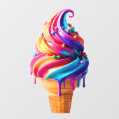 SlipperyJoe's lebendige Speisekarte mit Eis Fensteraufkleber (Blatt)