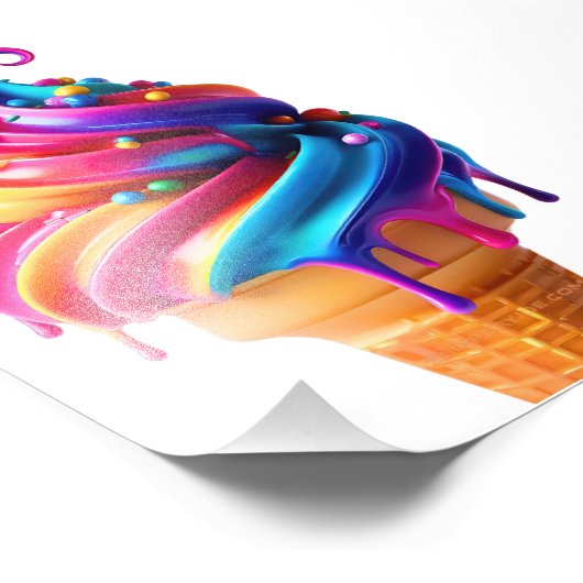 SlipperyJoe's lebendige Speisekarte mit Eis Fotodruck (Ecke)