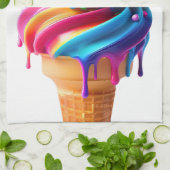 SlipperyJoe's lebendige Speisekarte mit Eis Geschirrtuch (Gefaltet)