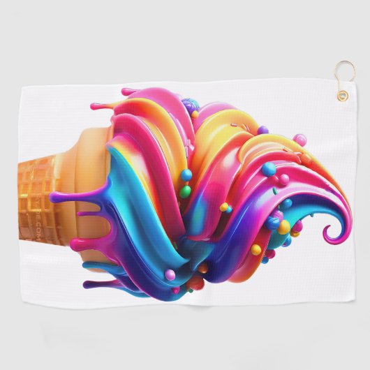 SlipperyJoe's lebendige Speisekarte mit Eis Golfhandtuch (Horizontal)