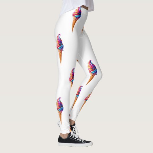 SlipperyJoe's lebendige Speisekarte mit Eis Leggings (Rechts)