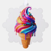 SlipperyJoe's lebendige Speisekarte mit Eis Ornament Karte (Rückseite)