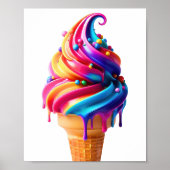 SlipperyJoe's lebendige Speisekarte mit Eis Poster (Vorne)