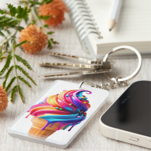 SlipperyJoe's lebendige Speisekarte mit Eis Schlüsselanhänger