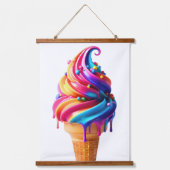 SlipperyJoe's lebendige Speisekarte mit Eis Wandteppich Mit Holzrahmen (Vorderseite)