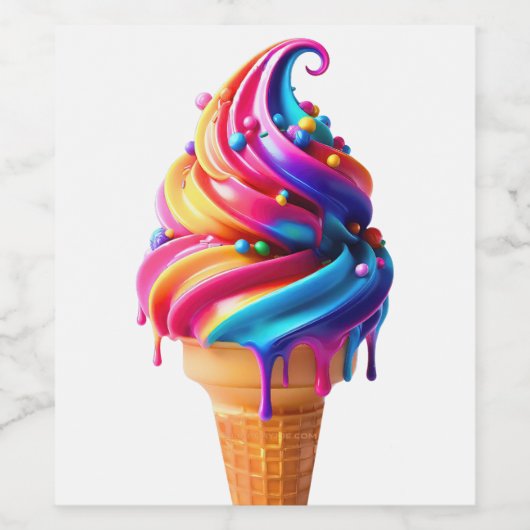 SlipperyJoe's lebendige Speisekarte mit Eis Weinetikett (Einzelnes Label)