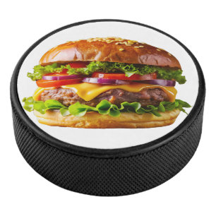 SlipperyJoe's leckeren Cheeseburger knusprig ba Eishockey Puck