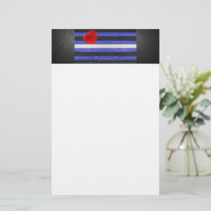 SlipperyJoe's Leder-Stolzflagge schwarz königsblau Briefpapier
