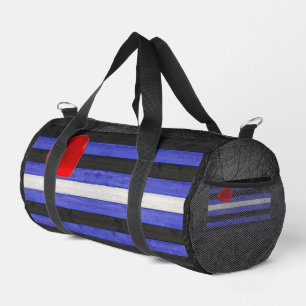 SlipperyJoe's Leder-Stolzflagge schwarz königsblau Duffle Bag