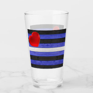 SlipperyJoe's Leder-Stolzflagge schwarz königsblau Glas