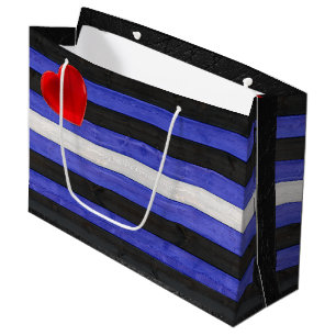 SlipperyJoe's Leder-Stolzflagge schwarz königsblau Große Geschenktüte