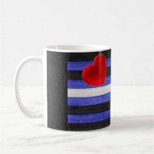 SlipperyJoe's Leder-Stolzflagge schwarz königsblau Kaffeetasse