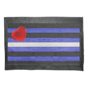SlipperyJoe's Leder-Stolzflagge schwarz königsblau Kissenbezug