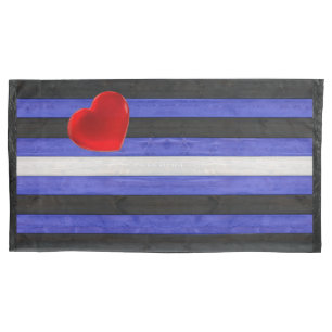 SlipperyJoe's Leder-Stolzflagge schwarz königsblau Kissenbezug