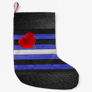 SlipperyJoe's Leder-Stolzflagge schwarz königsblau Kleiner Weihnachtsstrumpf