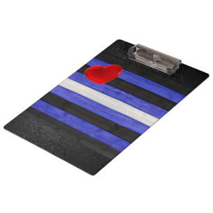 SlipperyJoe's Leder-Stolzflagge schwarz königsblau Klemmbrett
