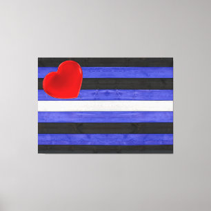 SlipperyJoe's Leder-Stolzflagge schwarz königsblau Leinwanddruck