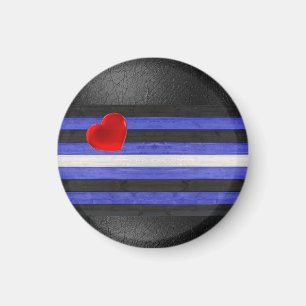 SlipperyJoe's Leder-Stolzflagge schwarz königsblau Magnet