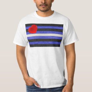 SlipperyJoe's Leder-Stolzflagge schwarz königsblau T-Shirt
