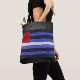 SlipperyJoe's Leder-Stolzflagge schwarz königsblau Tasche