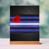 SlipperyJoe's Lederstolperflagge schwarz königsbla Acrylschild (Neutral)