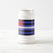 SlipperyJoe's Lederstolperflagge schwarz königsbla Bierglas (Mittel)