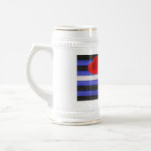 SlipperyJoe's Lederstolperflagge schwarz königsbla Bierglas (Links)