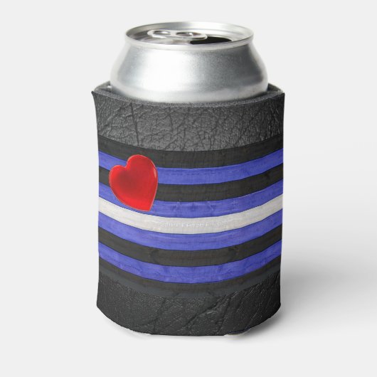 SlipperyJoe's Lederstolperflagge schwarz königsbla Dosenkühler (Kanne Rückseite)