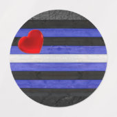 SlipperyJoe's Lederstolperflagge schwarz königsbla Etiketten (Design 1)