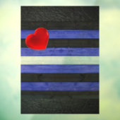 SlipperyJoe's Lederstolperflagge schwarz königsbla Fensteraufkleber (Blatt 3)