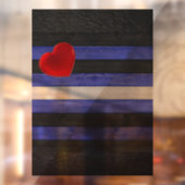 SlipperyJoe's Lederstolperflagge schwarz königsbla Fensteraufkleber (Blatt 2)