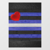 SlipperyJoe's Lederstolperflagge schwarz königsbla Fensteraufkleber (Blatt)