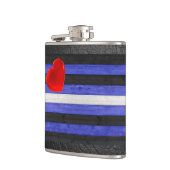 SlipperyJoe's Lederstolperflagge schwarz königsbla Flachmann (Links)