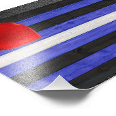 SlipperyJoe's Lederstolperflagge schwarz königsbla Fotodruck (Ecke)