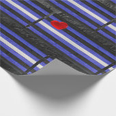 SlipperyJoe's Lederstolperflagge schwarz königsbla Geschenkpapier (Ecke)