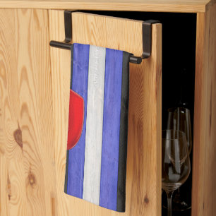 SlipperyJoe's Lederstolperflagge schwarz königsbla Geschirrtuch