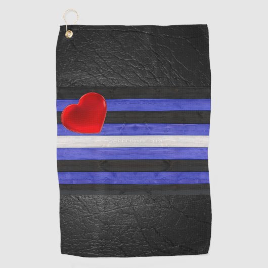 SlipperyJoe's Lederstolperflagge schwarz königsbla Golfhandtuch (Vorderseite)