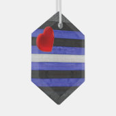 SlipperyJoe's Lederstolperflagge schwarz königsbla Ornament Aus Glas (Vorderseite Rechts)