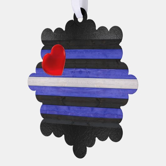 SlipperyJoe's Lederstolperflagge schwarz königsbla Ornament Karte (Linke Ecke)