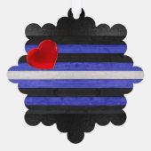 SlipperyJoe's Lederstolperflagge schwarz königsbla Ornament Karte (Rückseite)