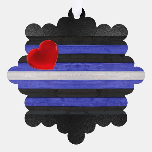 SlipperyJoe's Lederstolperflagge schwarz königsbla Ornament Karte (Rückseite)