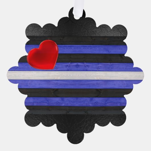 SlipperyJoe's Lederstolperflagge schwarz königsbla Ornament Karte (Vorderseite)