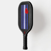 SlipperyJoe's Lederstolperflagge schwarz königsbla Pickleball Schläger (Links)