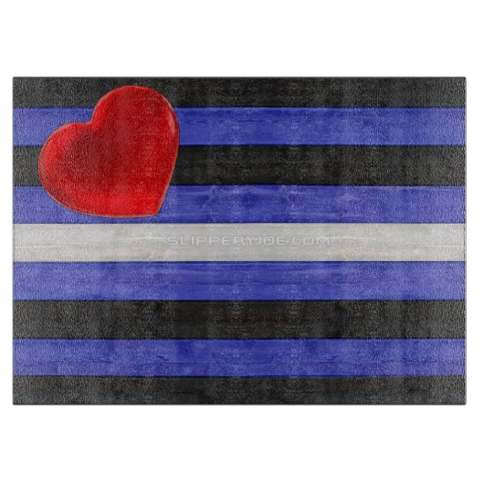 SlipperyJoe's Lederstolperflagge schwarz königsbla Schneidebrett (Vorderseite)